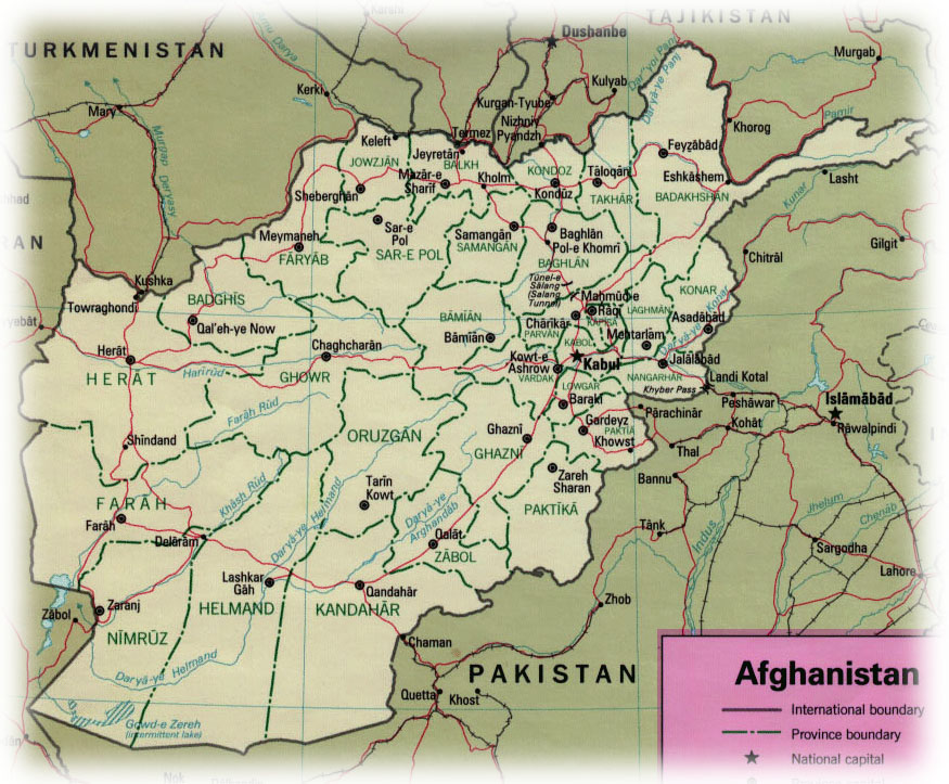 afghanistan kabul map. Afghanistan Provinces